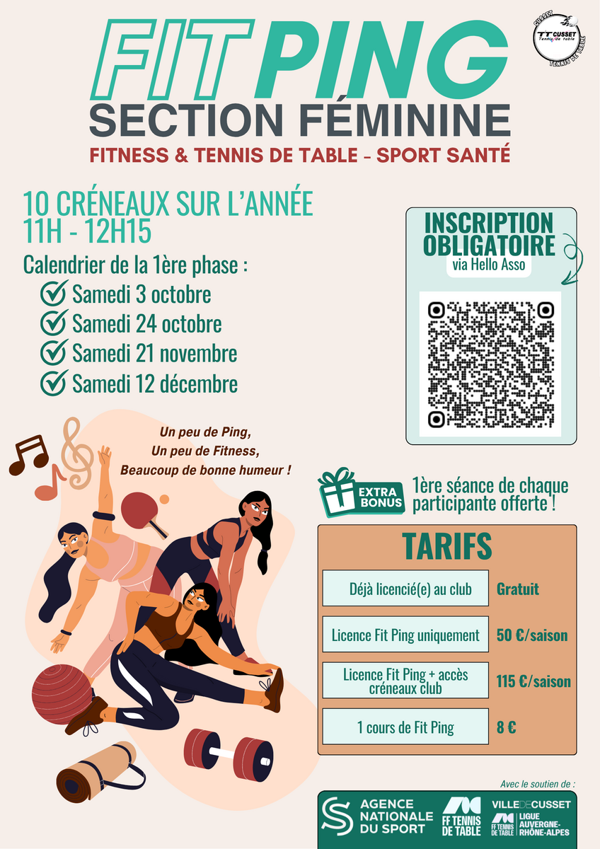 Ping Féminin : inscrivez-vous !