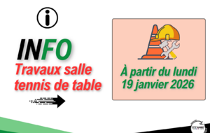 Travaux salle tennis de table