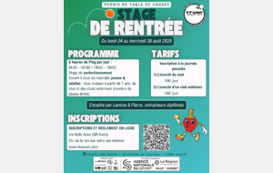 Stage de rentrée 2026