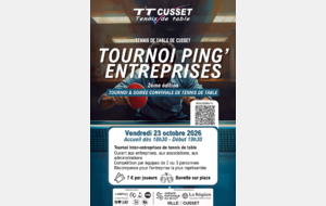 Tournoi Ping'Entreprises 2026 : 2ème édition